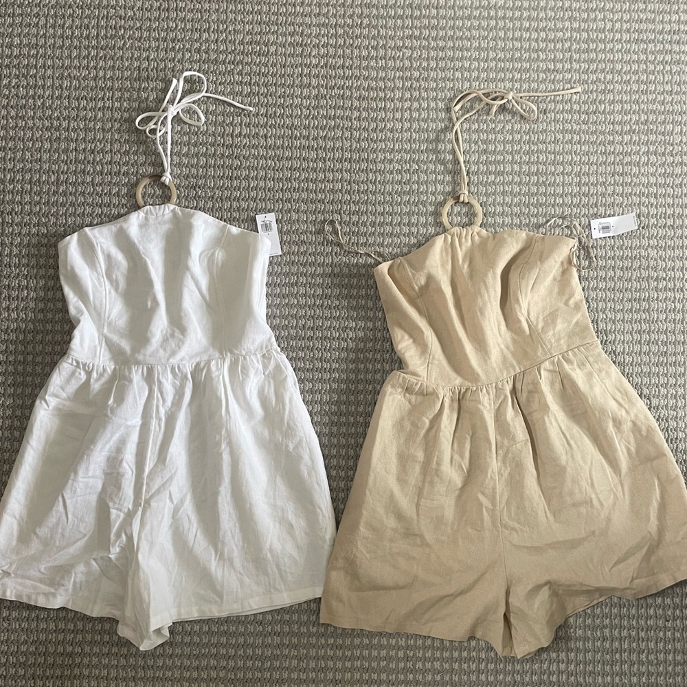 NWT Set of 2 Linen Rompers - Picture 3 of 5